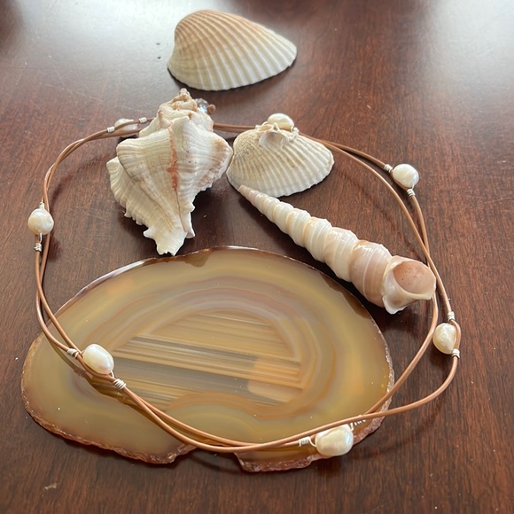 Freshwater Pearls Wire Wrapped Necklace or Triple Wrap Bracelet - Picture 4 of 6